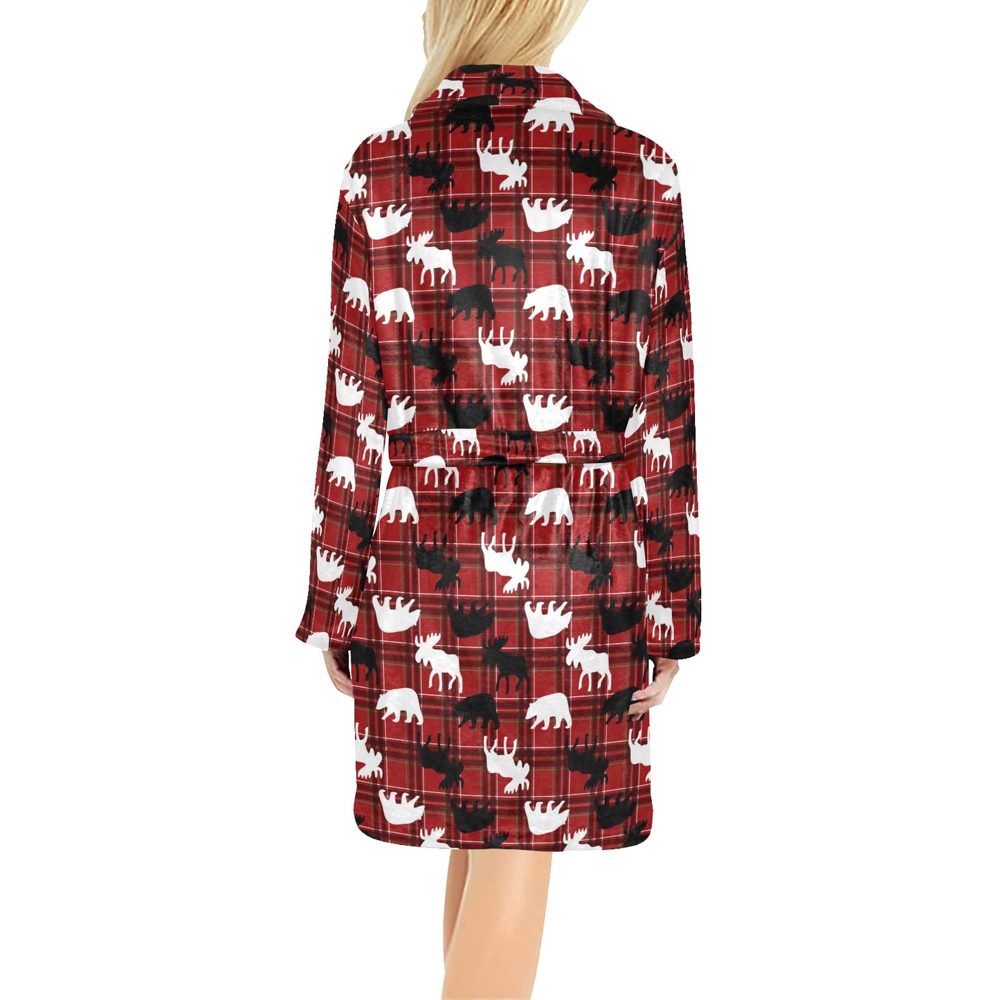 Moose Print Design LKS401 Women's Fleece Robe