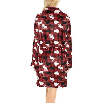 Moose Print Design LKS401 Women's Fleece Robe