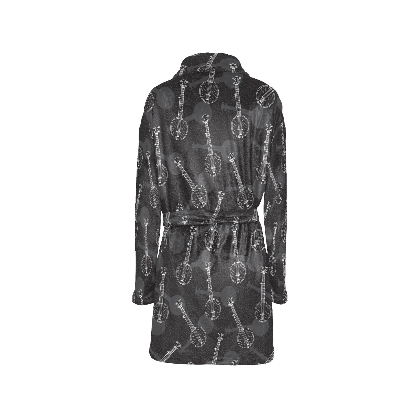 Banjo Pattern Print Design 03 Women's Fleece Robe