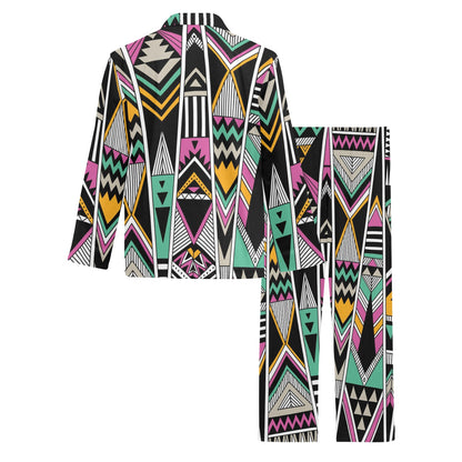 Tribal Aztec Triangle Men's Long Pajama Set