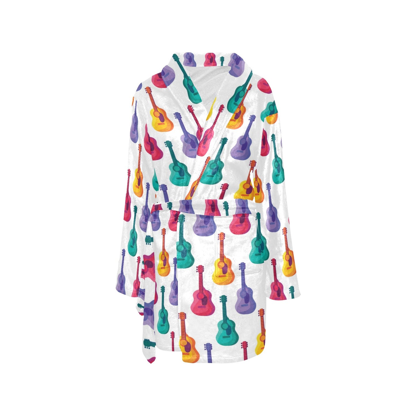 Acoustic Guitar Print Design LKS406 Women's Fleece Robe