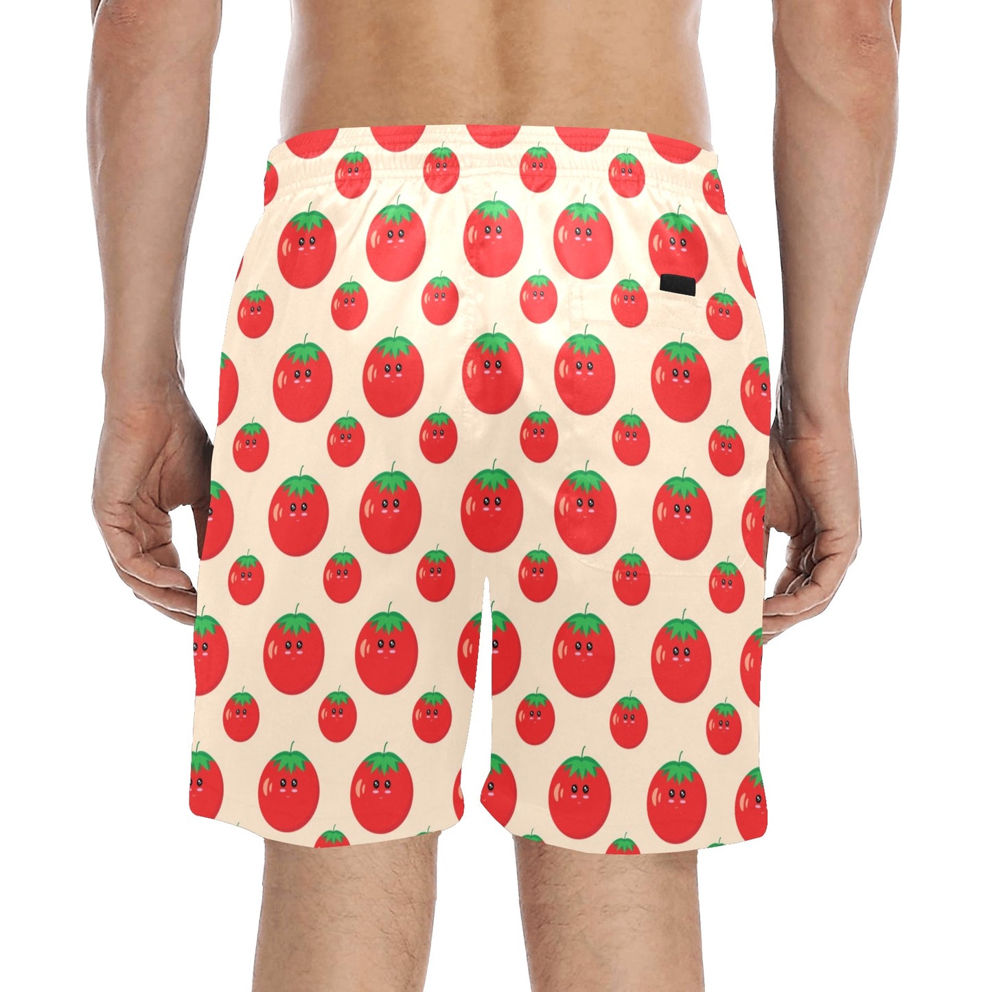 Tomato Print Design LKS308 Men's Swim Trunks Beach Shorts