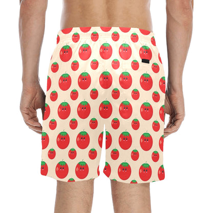 Tomato Print Design LKS308 Men's Swim Trunks Beach Shorts