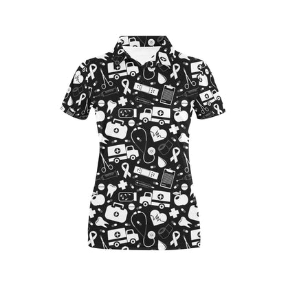 Medical Pattern Print Design 01 Women's Polo Shirt