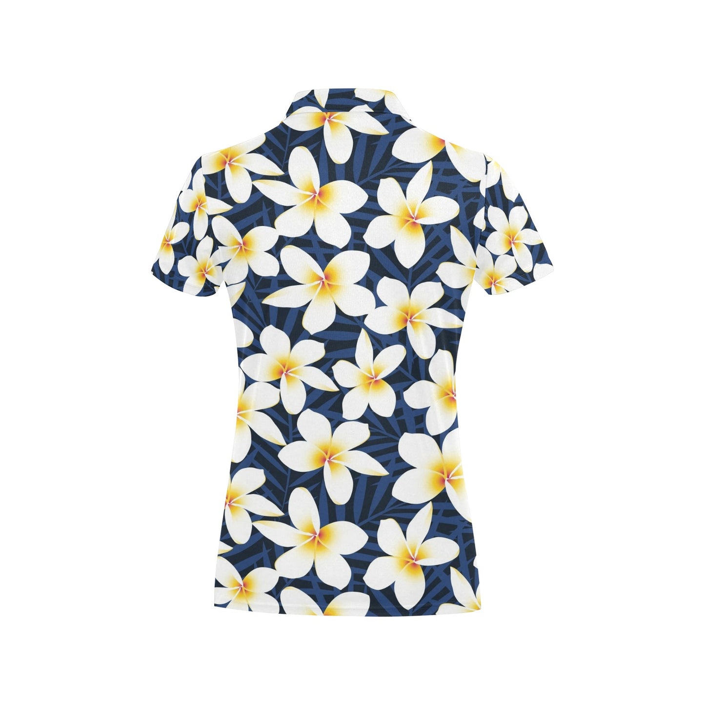 Plumeria Pattern Print Design PM026 Women's Polo Shirt
