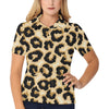 Jaguar Skin Pattern Print Design 02 Women's Polo Shirt