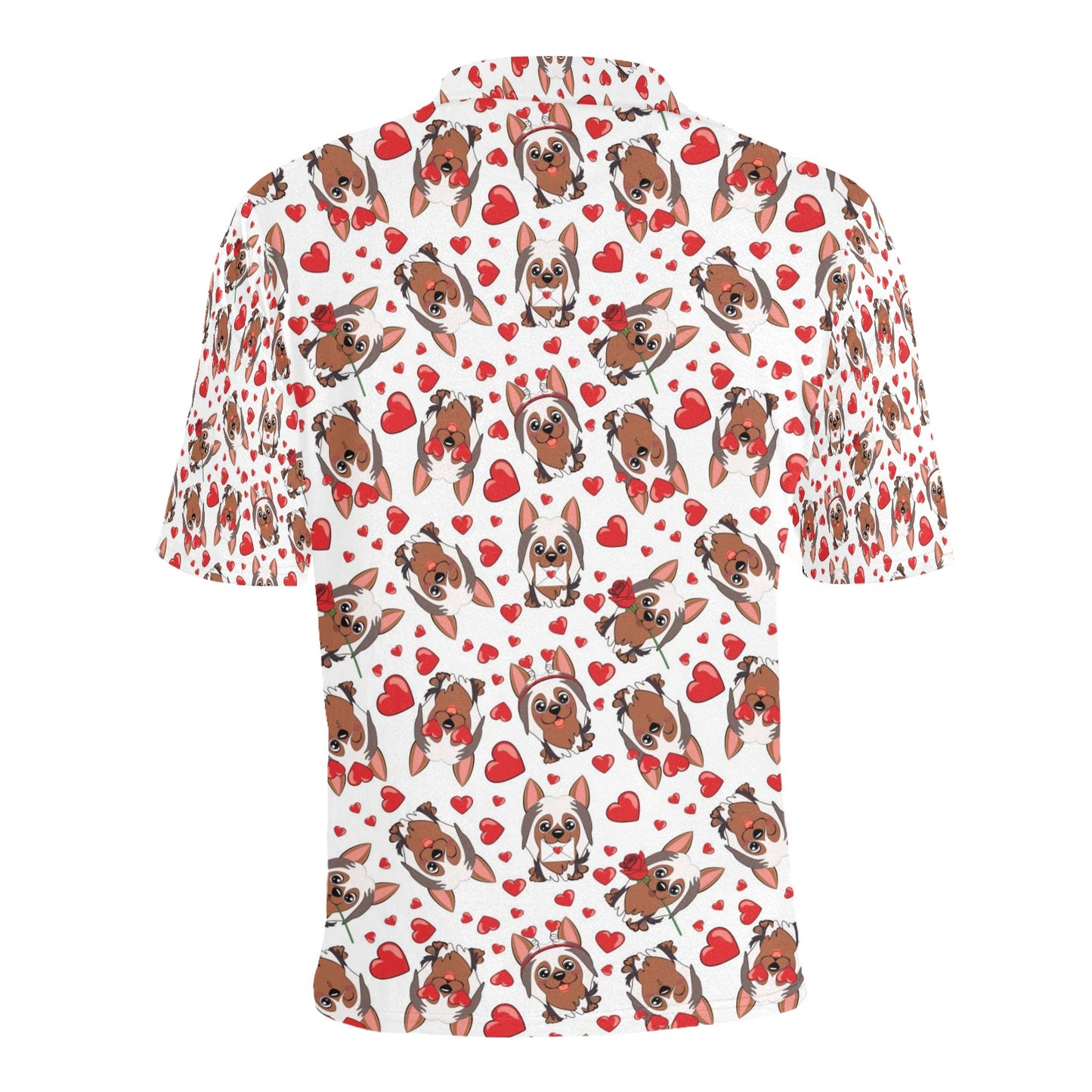 Silky Terriers Heart Print Design LKS302 Men Polo Shirt