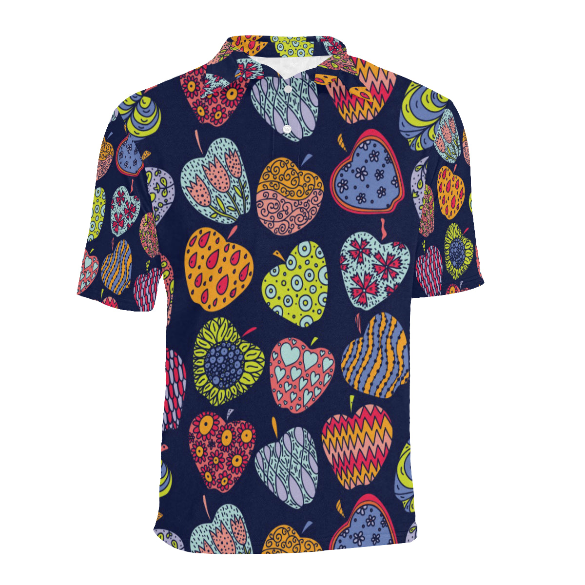 Apple Pattern Print Design AP05 Men Polo Shirt