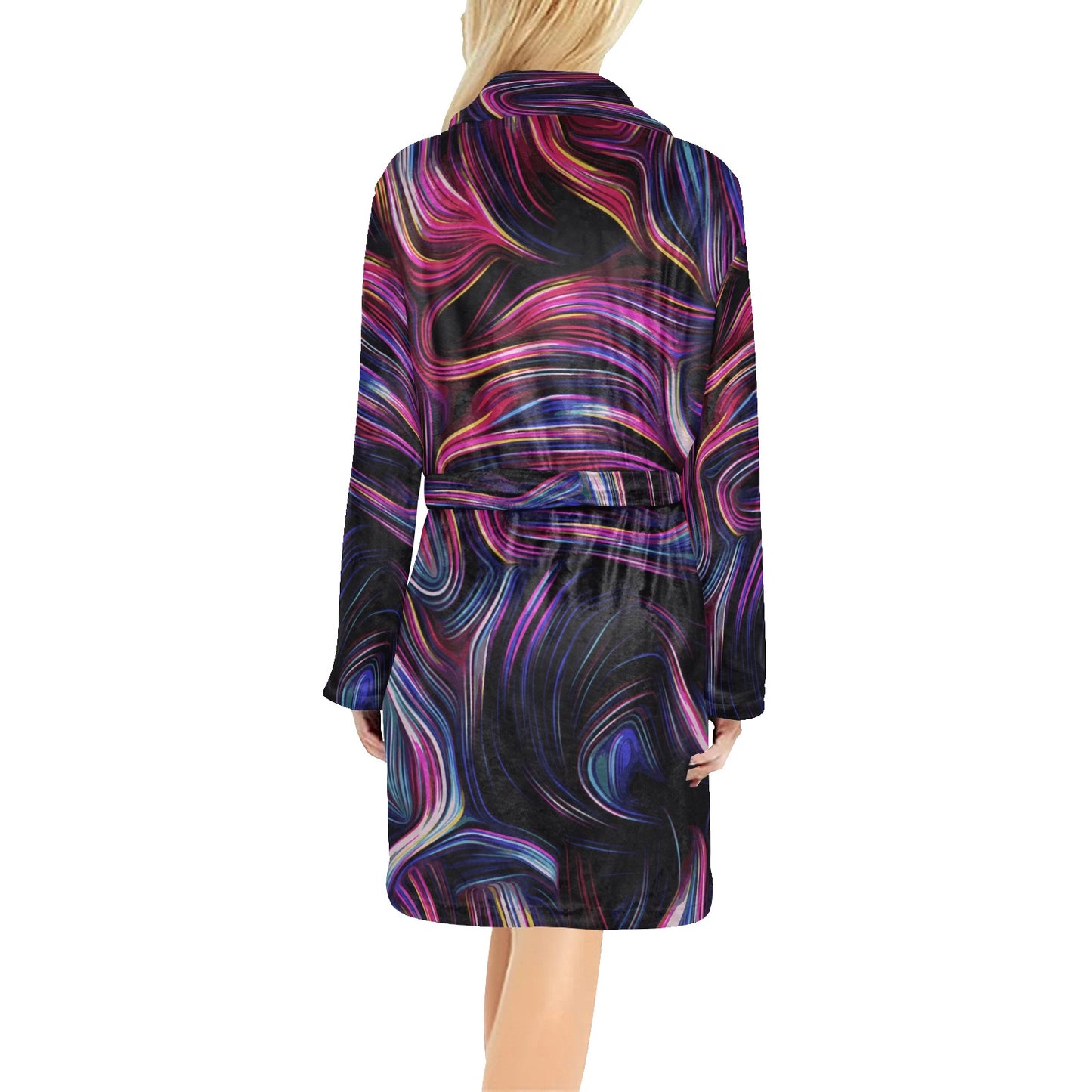 Liquid Pattern Print Design 01 Women's Fleece Robe