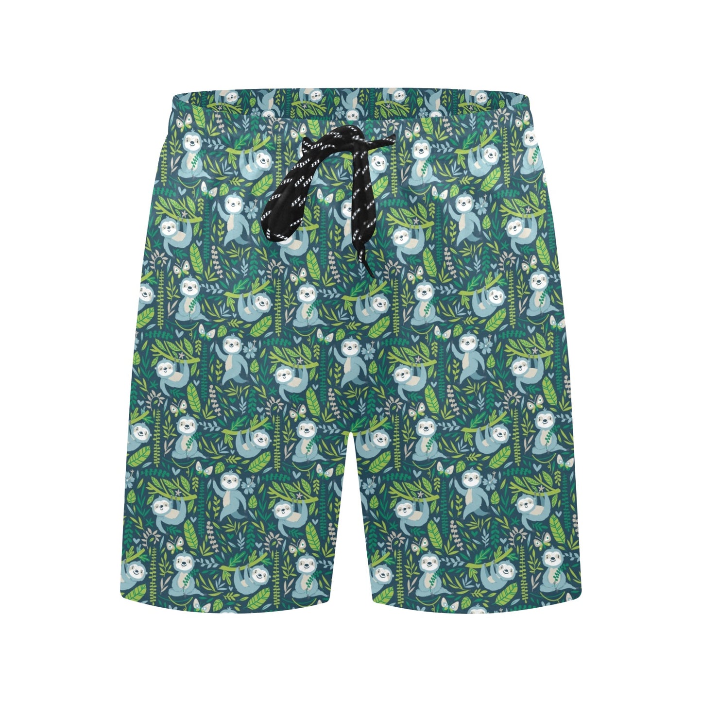 Sloth Print Design LKS304 Men's Swim Trunks Beach Shorts