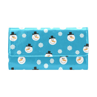 Snowman Print Design LKS303 Women's Trifold Wallet