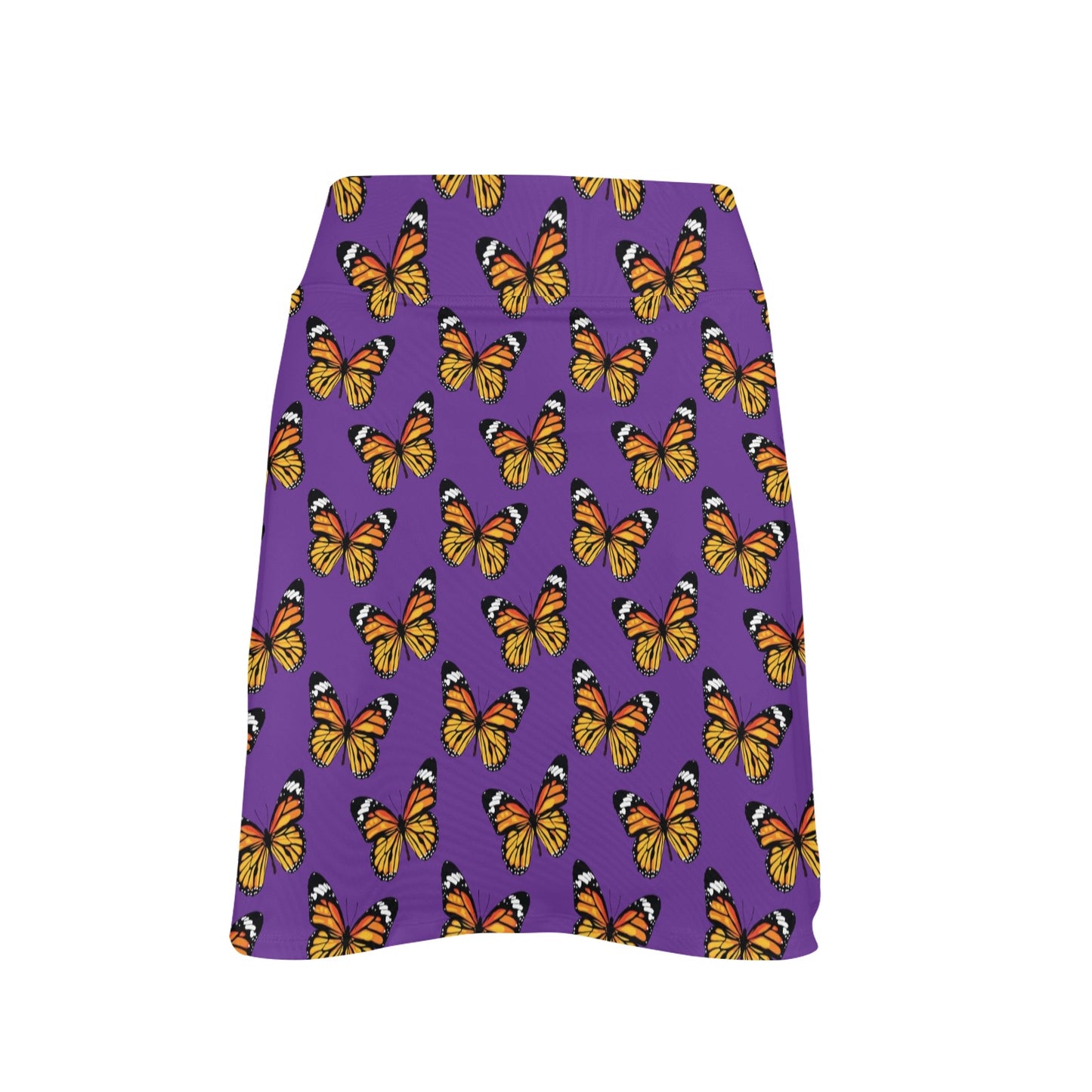 Monarch Butterfly Purple Print Pattern 17" Golf & Pickleball Skort with Pockets