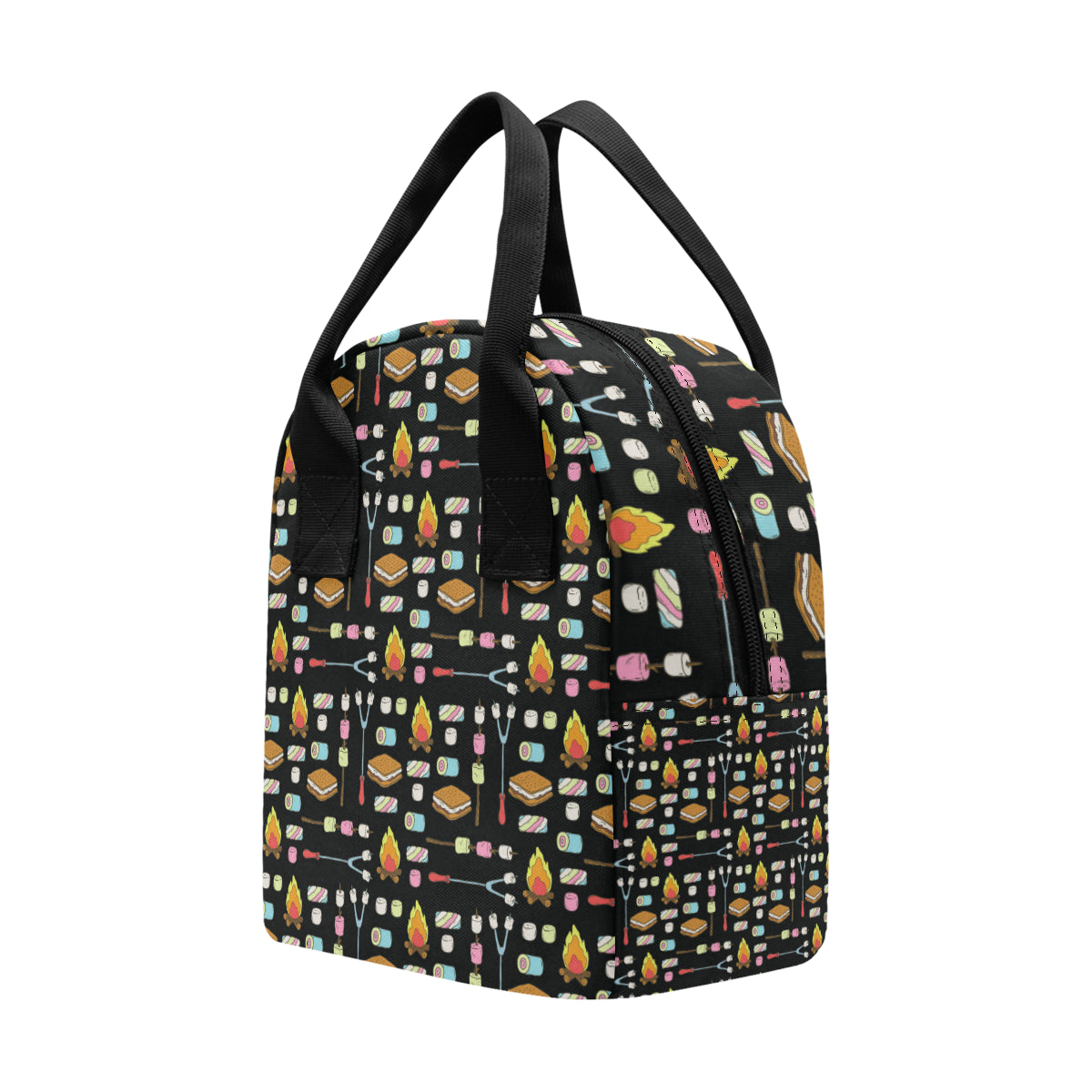 Camping Campfire Marshmallows Insulated Lunch Bag