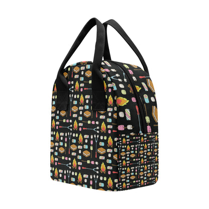 Camping Campfire Marshmallows Insulated Lunch Bag