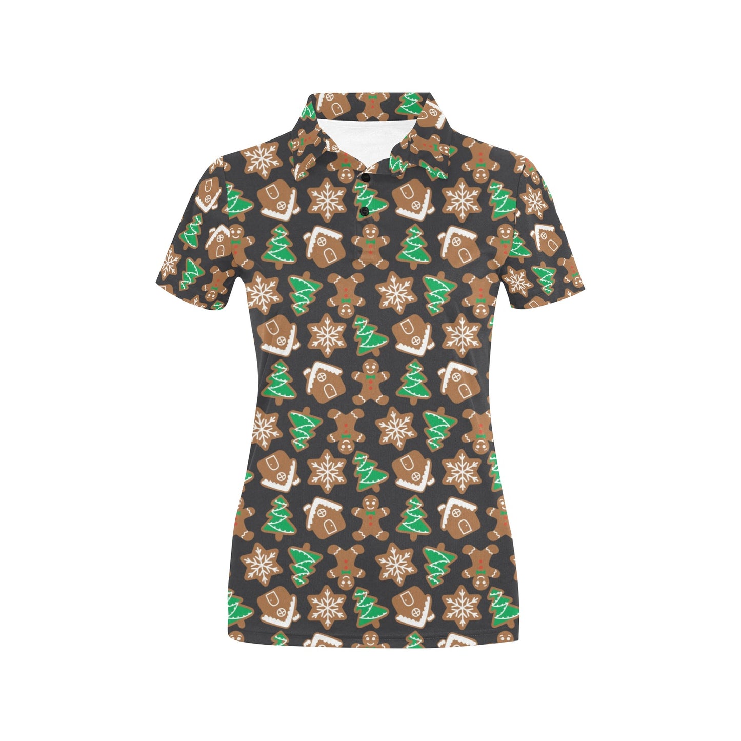 Gingerbread Pattern Print Design 02 Women's Polo Shirt