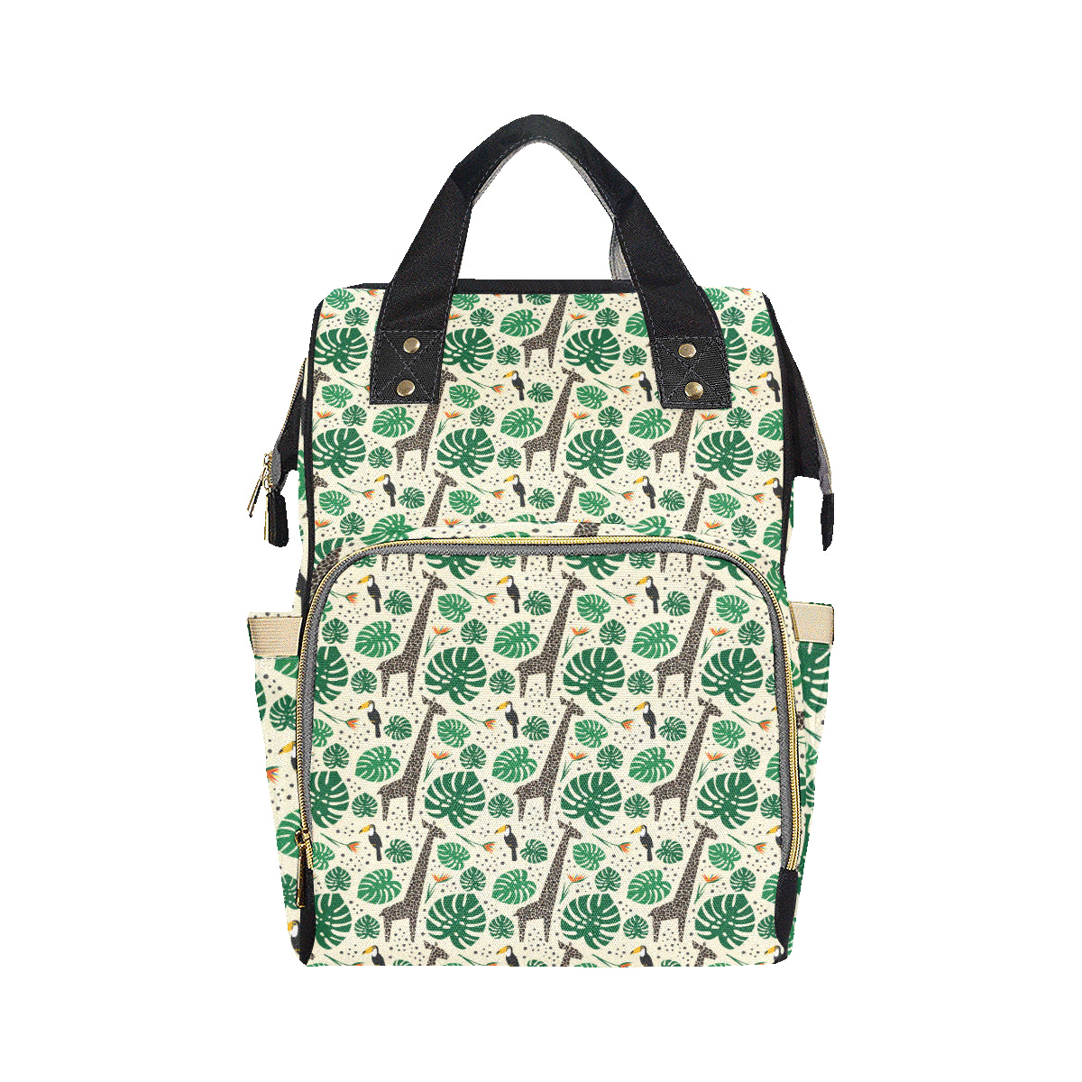 Rainforest Giraffe Pattern Print Design A02 Diaper Bag Backpack