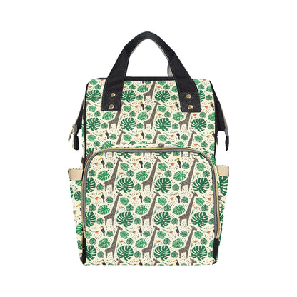 Rainforest Giraffe Pattern Print Design A02 Diaper Bag Backpack