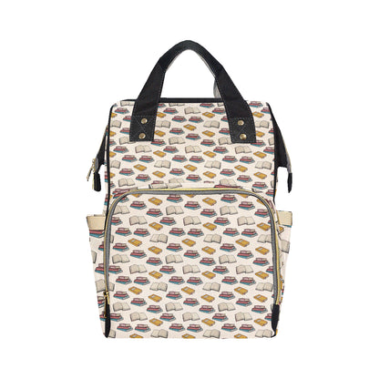 Book Pattern Print Design 04 Diaper Bag Backpack