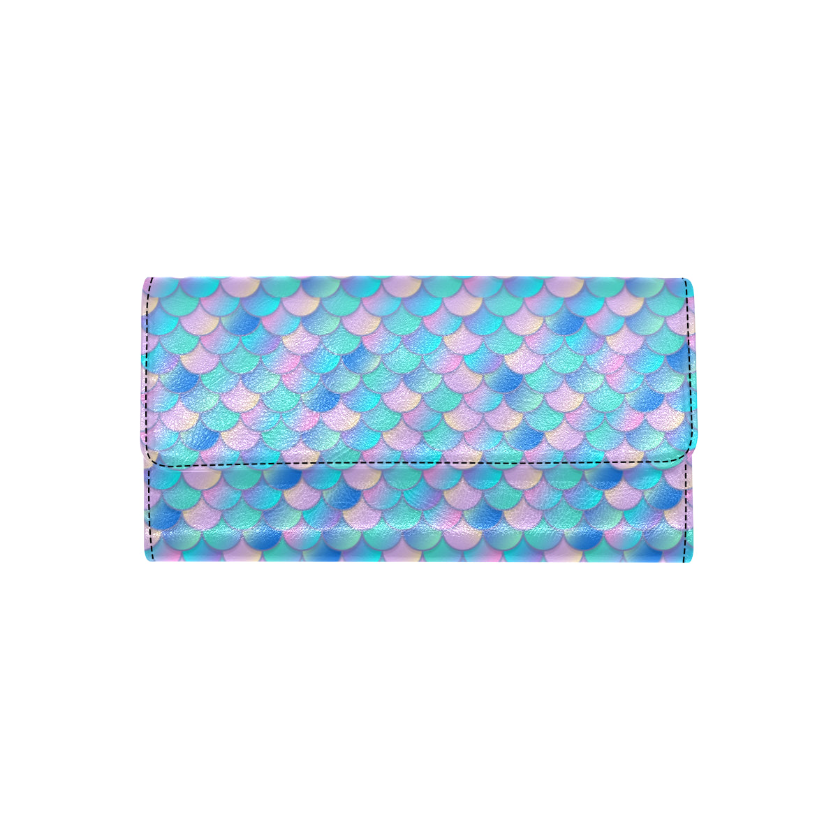 Mermaid Scales Pastel Pattern Print Design 07 Women's Trifold Wallet