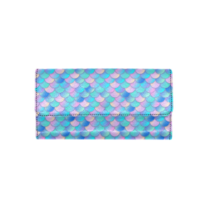 Mermaid Scales Pastel Pattern Print Design 07 Women's Trifold Wallet