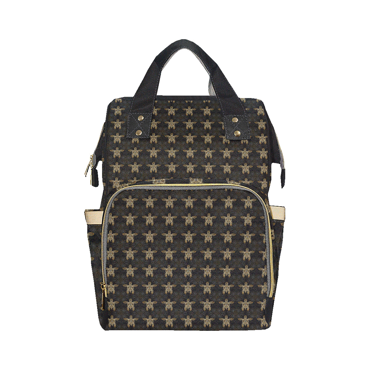 Gold Tribal Turtle Polynesian Design Diaper Bag Backpack