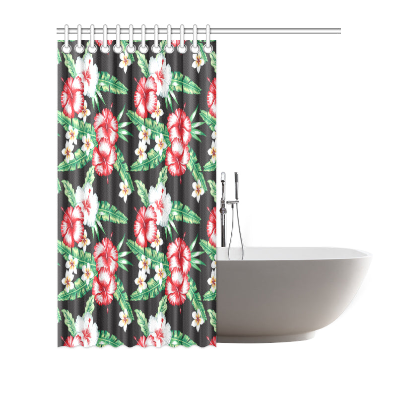 Hawaiian flower tropical leaves Shower Curtain