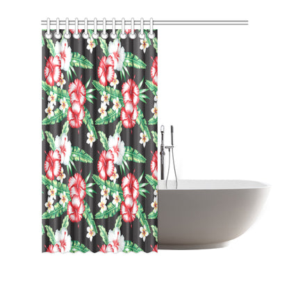 Hawaiian flower tropical leaves Shower Curtain
