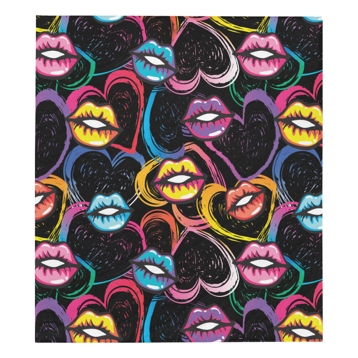 Pop Art Lip Pattern Print Design A03 Premium Quilt