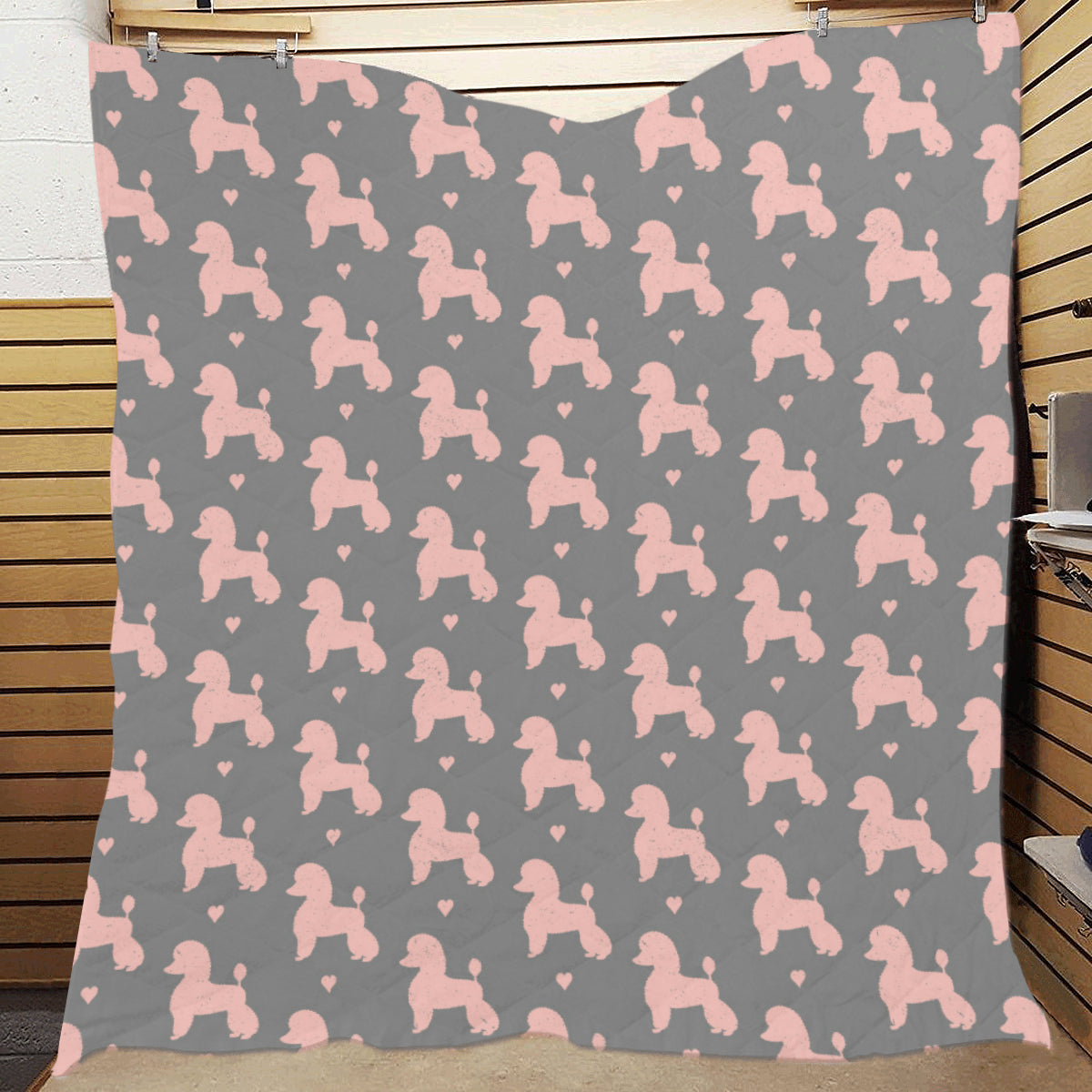 Poodle Pattern Print Design A02 Premium Quilt
