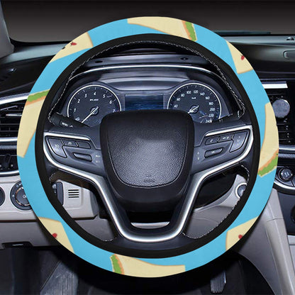 Sandwich Emoji Print Design LKS305 Steering Wheel Cover with Elastic Edge