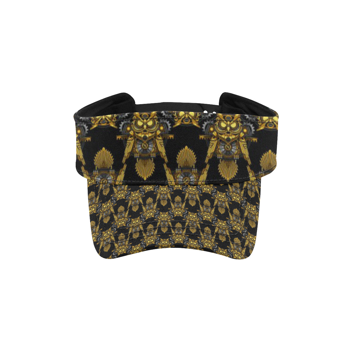 Steampunk Gold Owl Design Themed Print Unisex Sun Visor