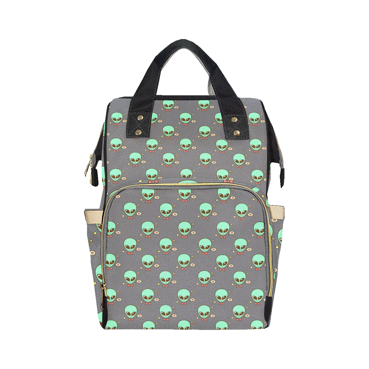 Alien Pattern Print Design 02 Diaper Bag Backpack
