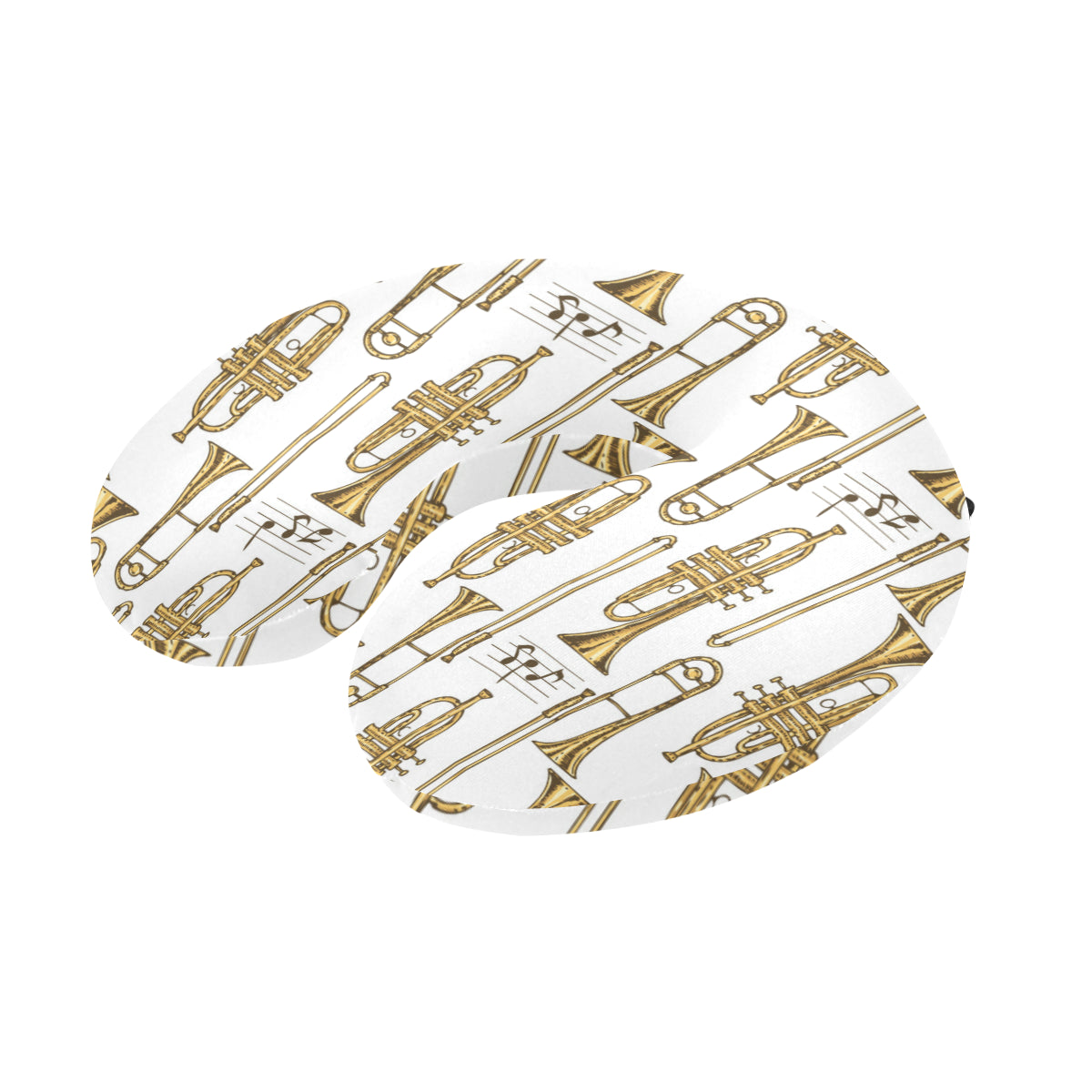 Trombone Pattern Print Design 04 U-Shaped Travel Neck Pillow