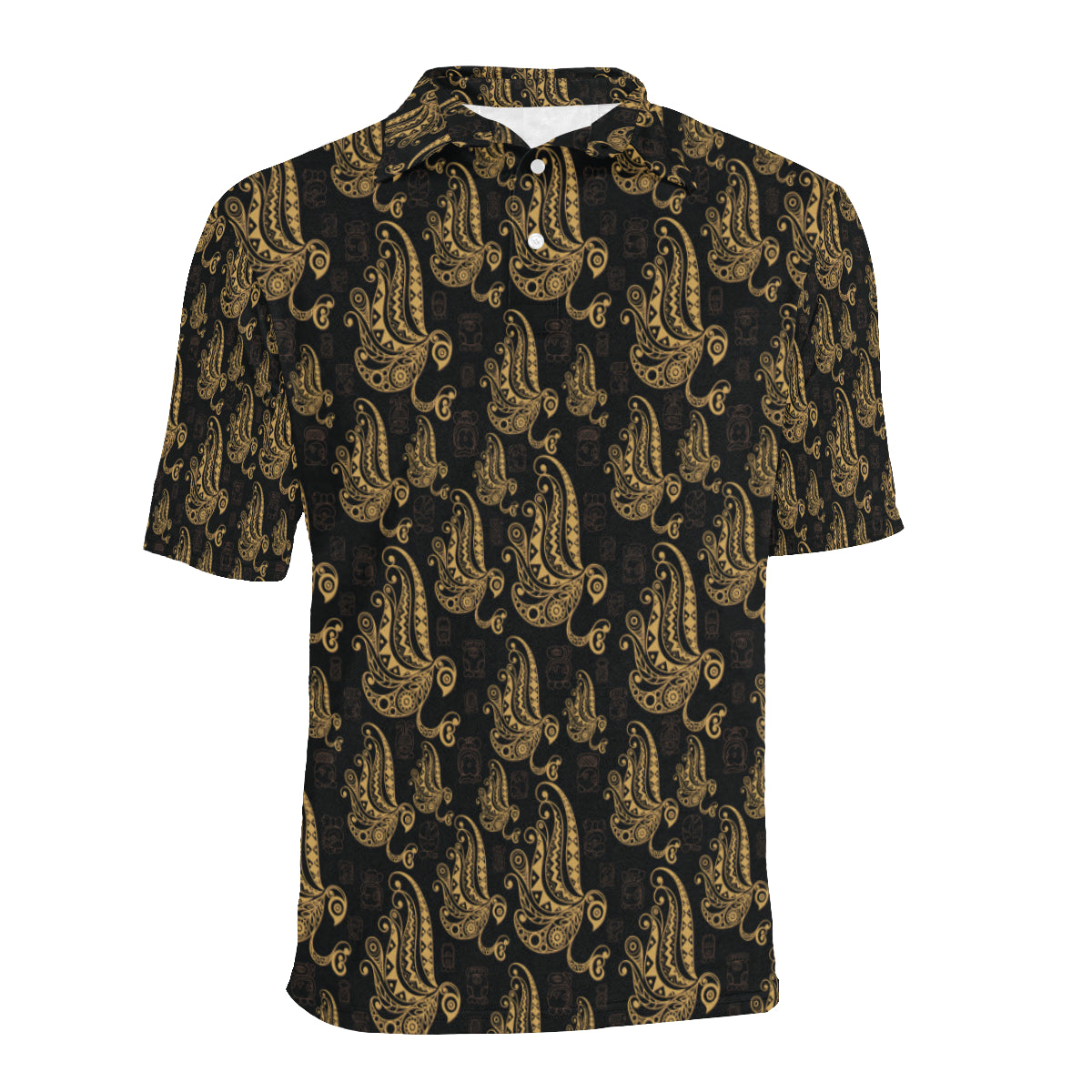Owl Tribal Polynesian Design Print Men Polo Shirt