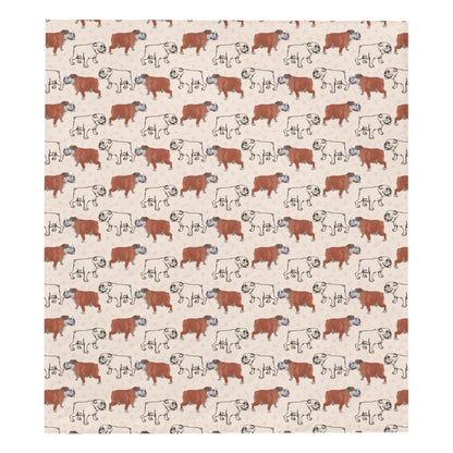 Bulldogs Pattern Print Design 04 Premium Quilt