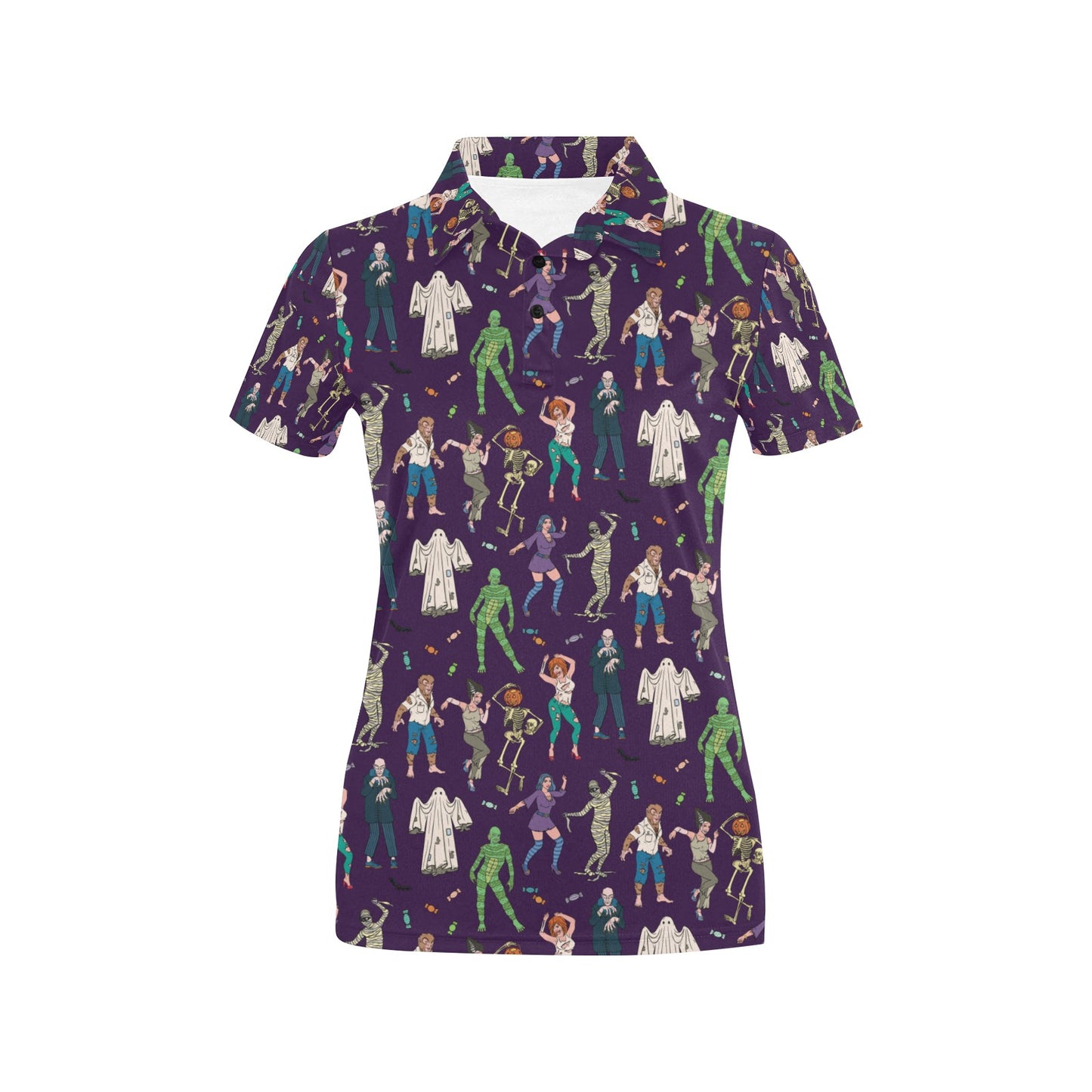 Creepy Zombie Print Design LKS302 Women's Polo Shirt
