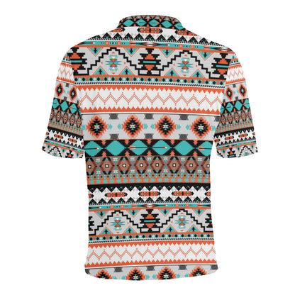 Tribal Aztec Indians pattern Men Polo Shirt