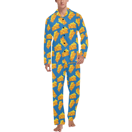 Cheese Pattern Print Design 05 Men's Long Pajama Set