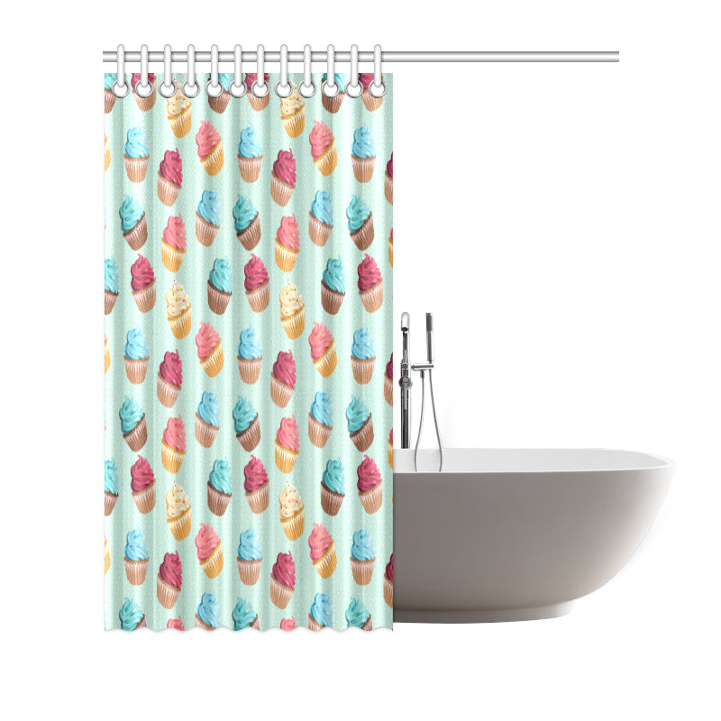 Cupcake Pattern Print Design 01 Shower Curtain