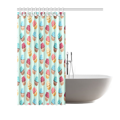Cupcake Pattern Print Design 01 Shower Curtain