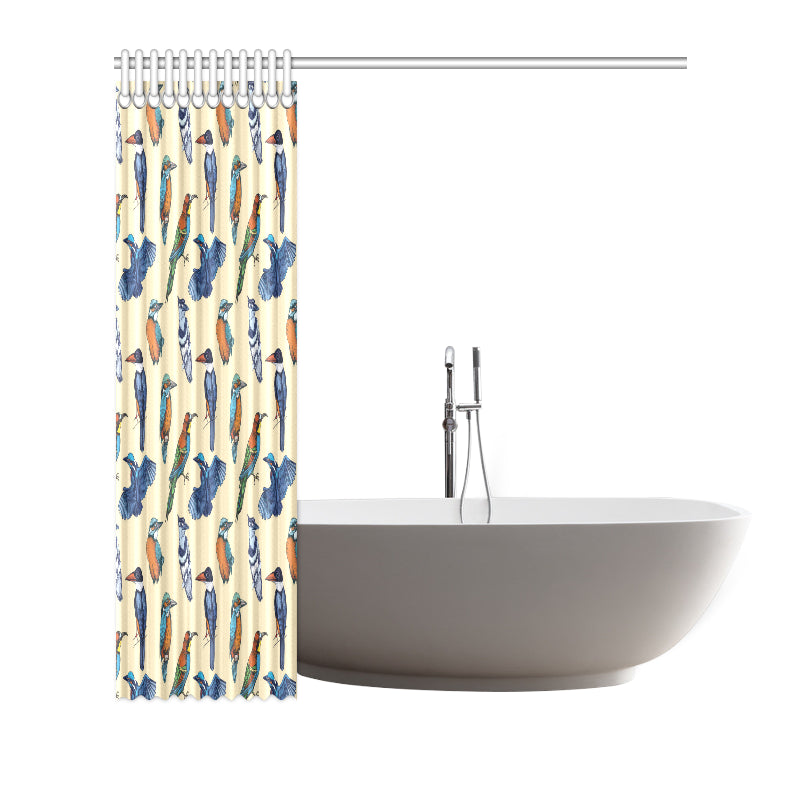 Kingfisher Bird Pattern Print Design 04 Shower Curtain