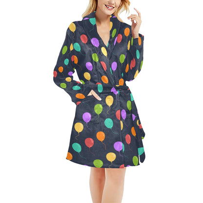 Ballon Colorful Pattern Print Design 03 Women's Fleece Robe