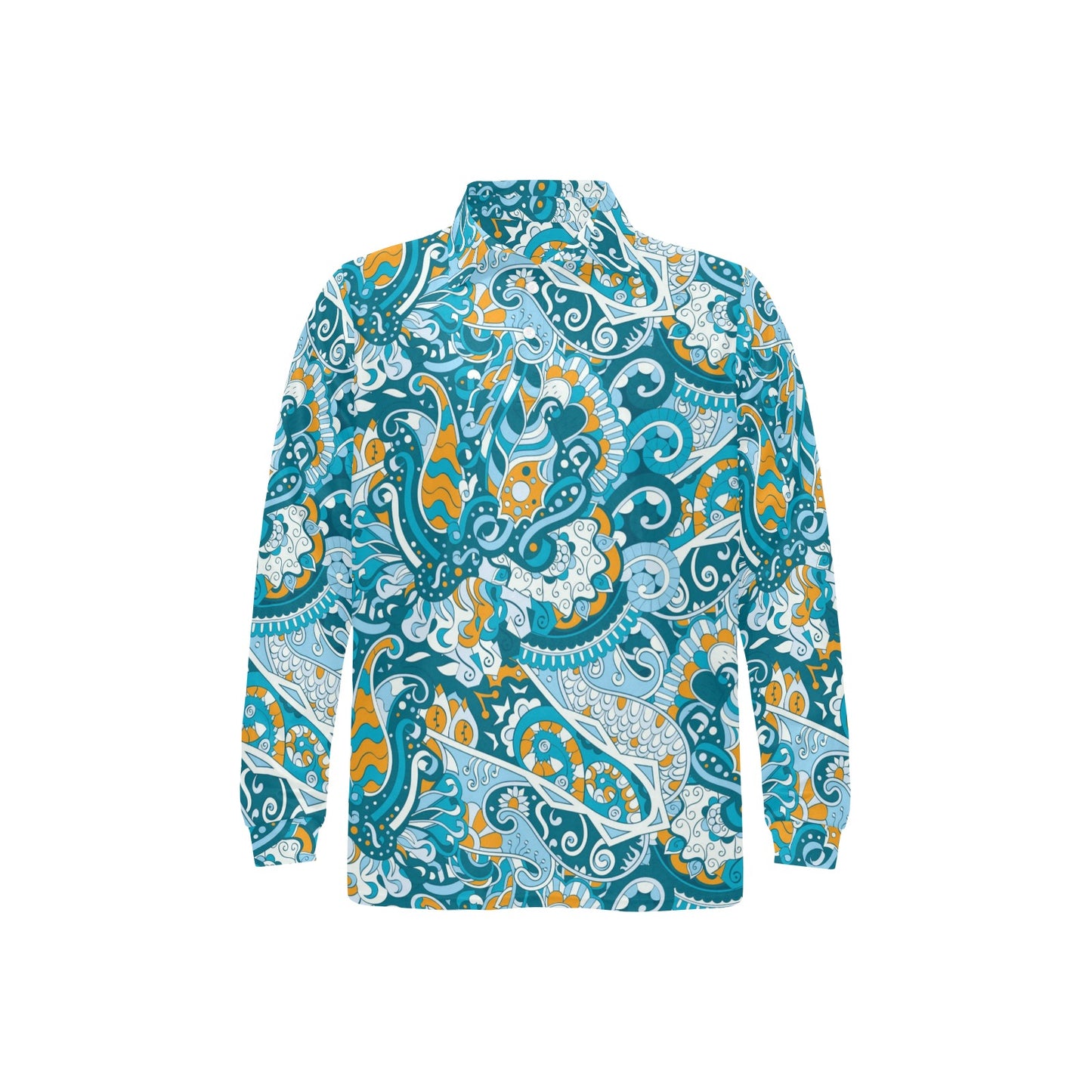 Funky Retro Pattern Print Design A03 Long Sleeve Polo Shirt For Men's