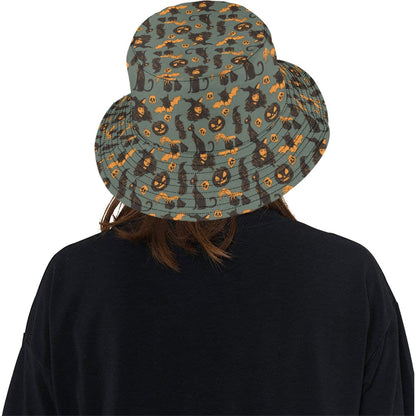 Witch Bat Halloween Print Design LKS305 Unisex Bucket Hat
