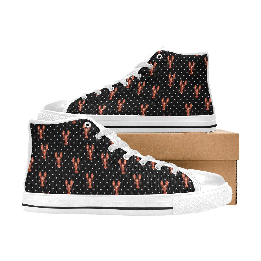 Lobster Print Design LKS401 Men's High Top Canvas Shoes
