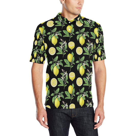 Lemon Pattern Print Design LM02 Men Polo Shirt