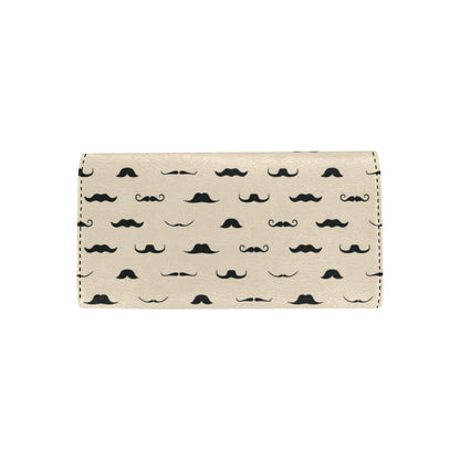 Mustache Pattern Print Design A03 Women's Trifold Wallet