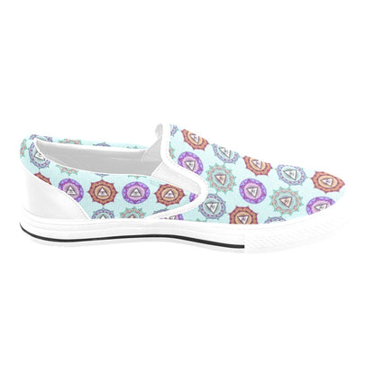 Third Eye Print Design LKS302 White Slip Ons Canvas Women's Shoes