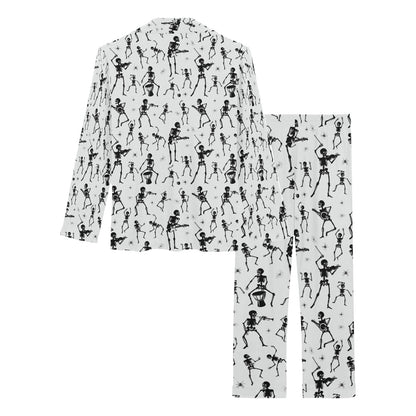 Skeleton Music Player Print Design LKS303 Women's Long Pajama Set