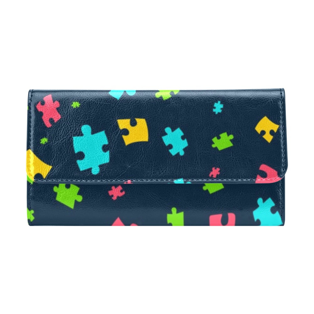 Autism Awareness Colorful Design Print Women's Trifold Wallet